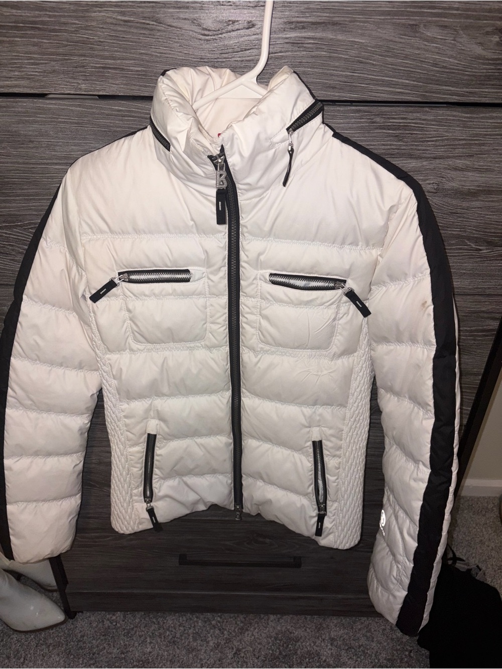 Bogner White Ski Jacket with Black Trim